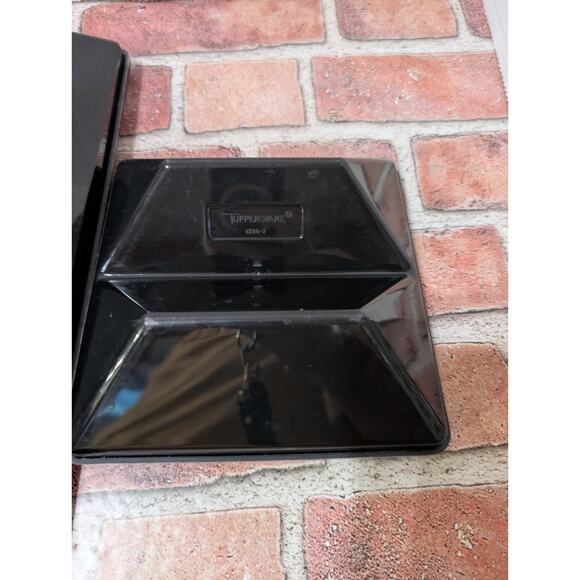 TUPPERWARE 4 Piece GET TOGETHER Buffet Server TRAY Set SMOKY BLACK w lids 1385-3 - Picture 6 of 7